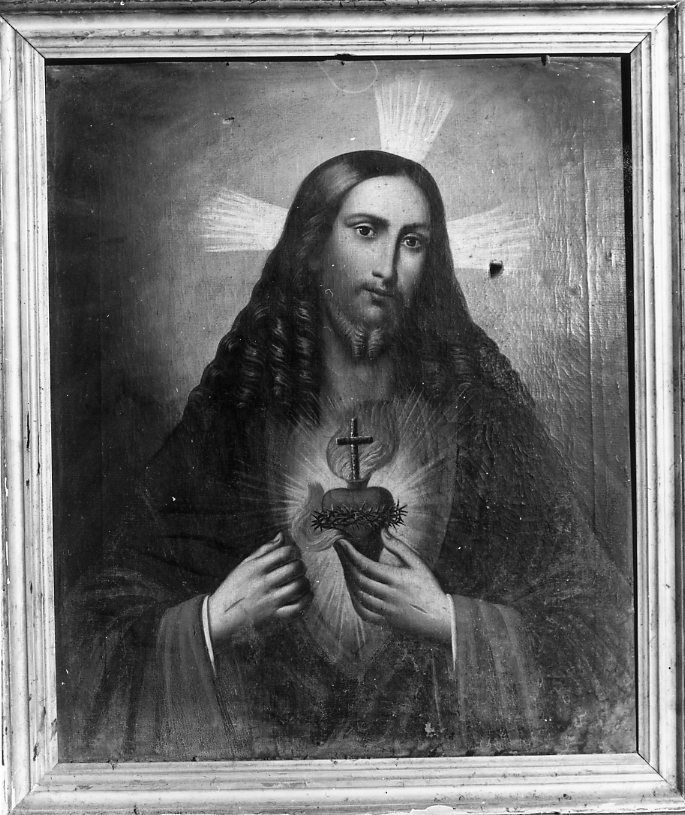 Sacro Cuore di Gesù (dipinto, opera isolata) - ambito lucano (inizio sec. XX)