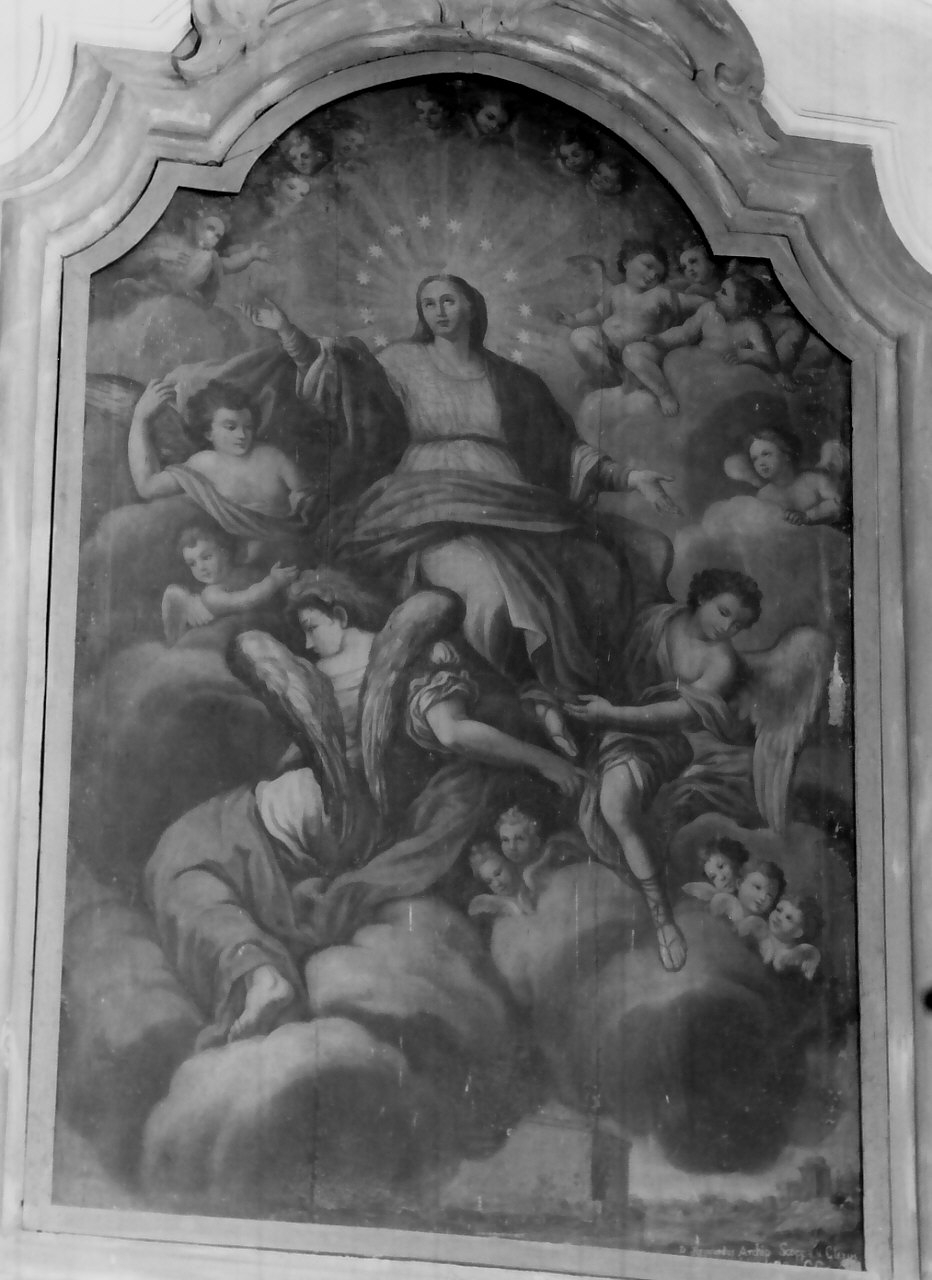 Madonna in gloria (pala d'altare, opera isolata) - ambito napoletano (sec. XVIII)