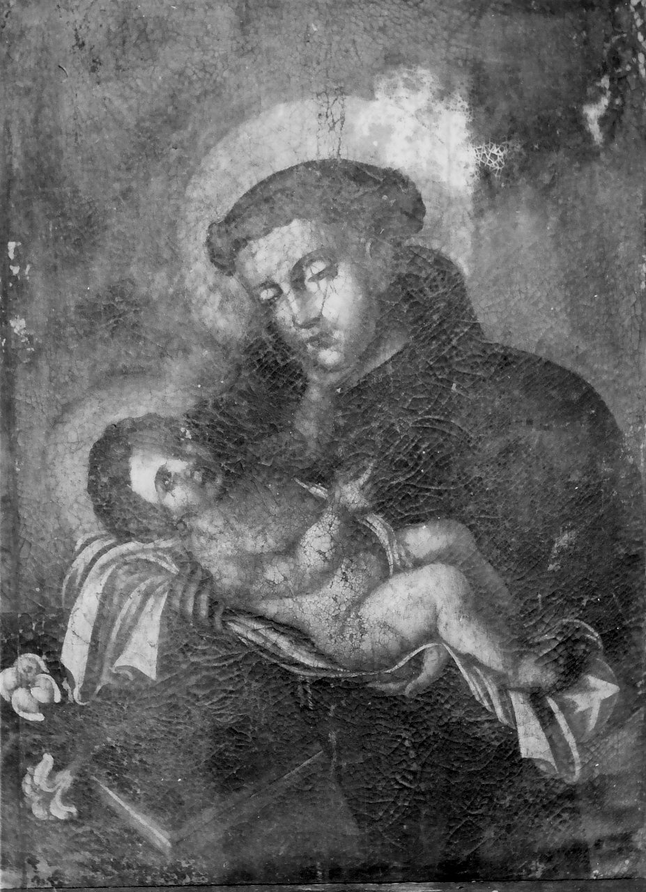Sant'Antonio da Padova con il bambino (dipinto, opera isolata) - ambito calabrese (sec. XIX)