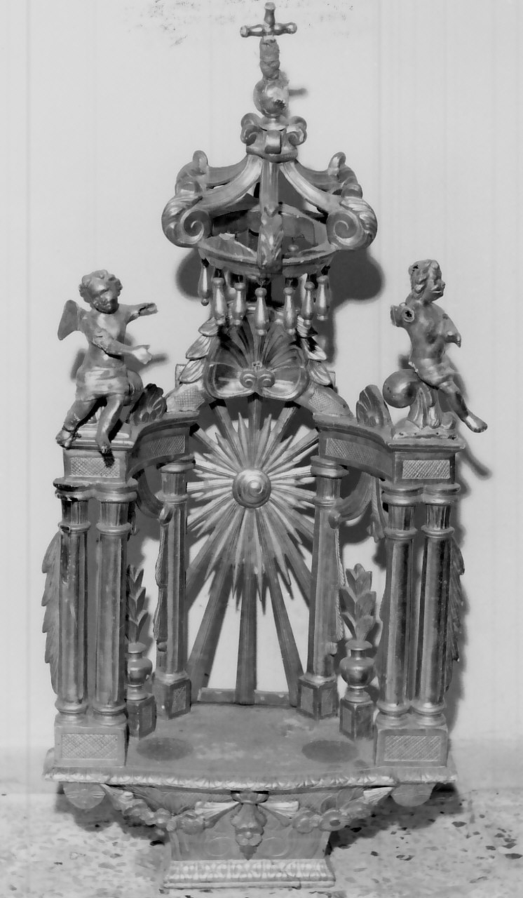 tronetto per esposizione eucaristica, opera isolata - bottega Italia meridionale (sec. XIX)