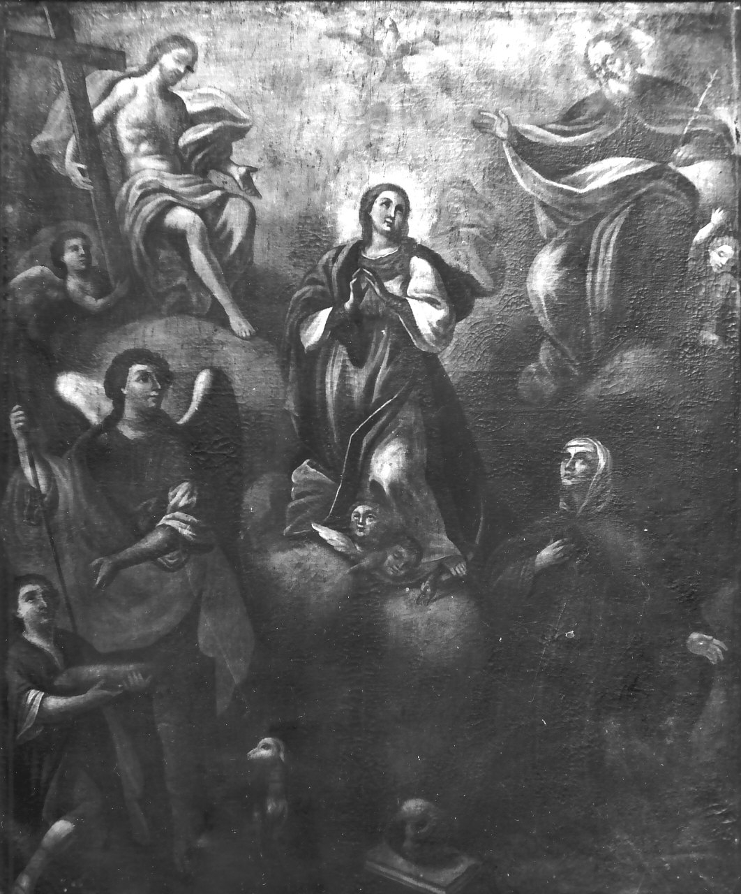 Madonna Immacolata e Santi (dipinto, opera isolata) - bottega calabrese (fine/inizio secc. XVIII/ XIX)