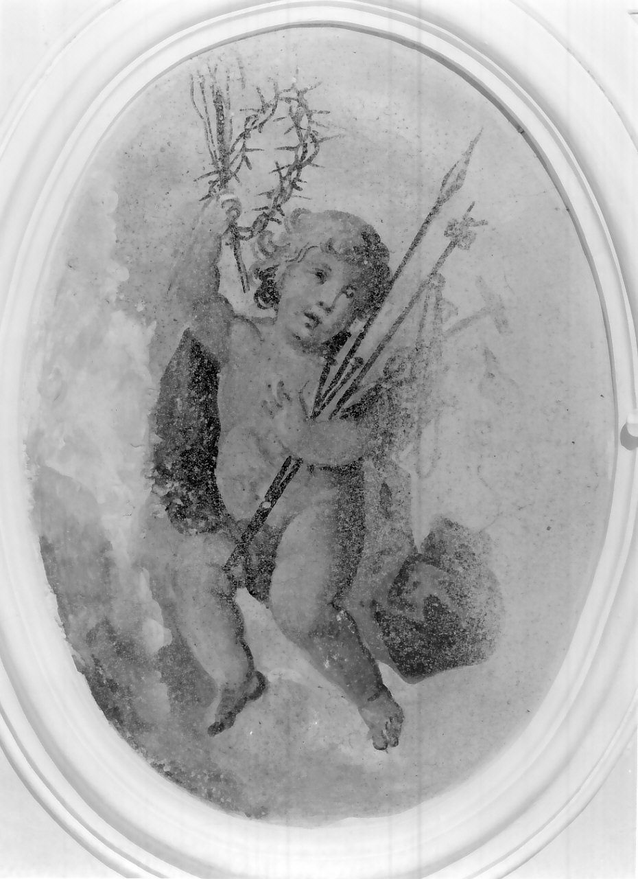 angelo con strumenti della passione (dipinto, opera isolata) - ambito Italia meridionale (fine/inizio secc. XVIII/ XIX)