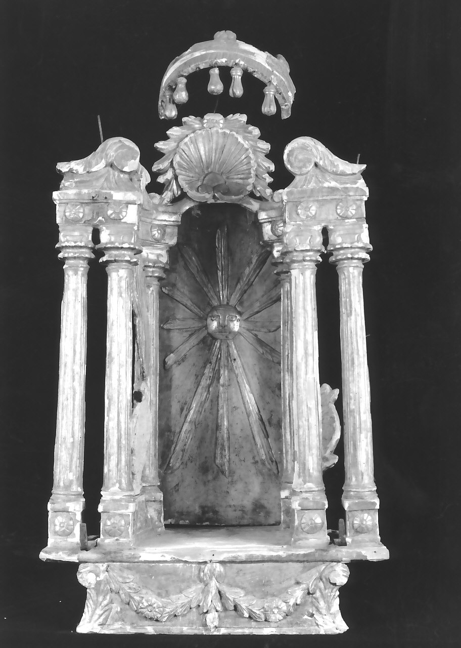 tronetto per esposizione eucaristica, opera isolata - bottega calabrese (sec. XVIII)