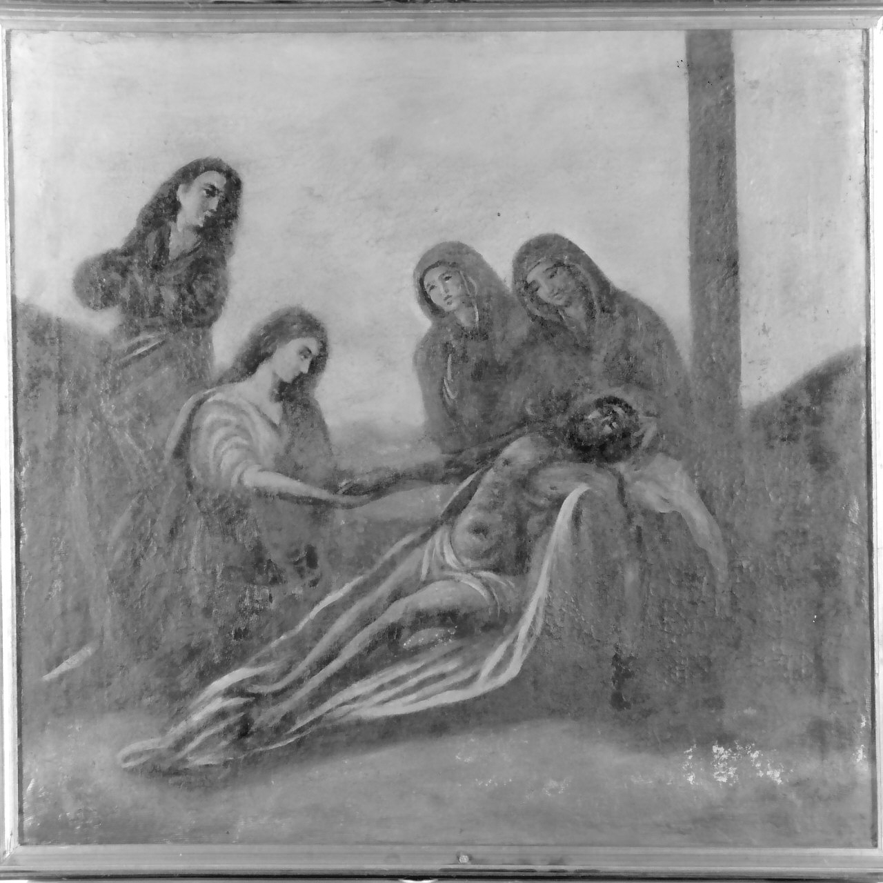stazione XIII: Gesù deposto dalla croce (dipinto, elemento d'insieme) di Basile Domenico, Cortese A (sec. XIX)