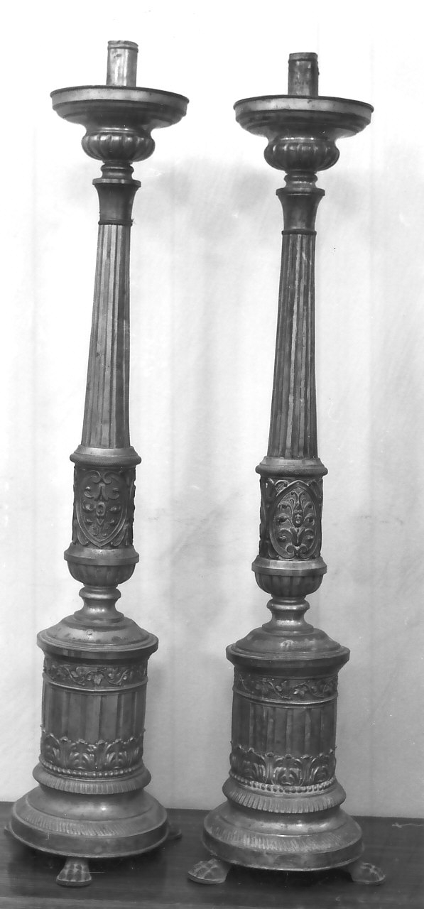 candeliere d'altare, serie - bottega calabrese (fine sec. XIX)