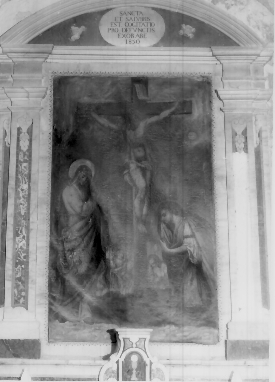 crocifissione di Cristo con la Madonna, San Giovanni Evangelista (dipinto, opera isolata) - ambito calabrese (sec. XIX)