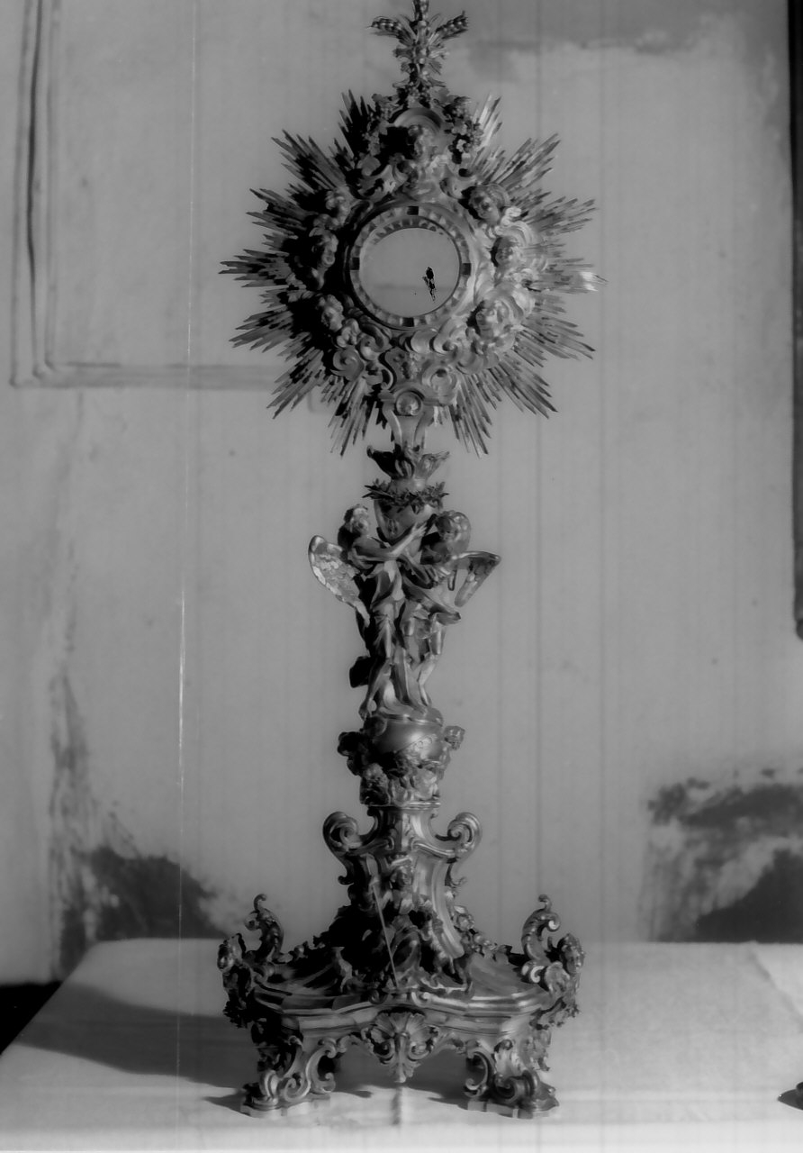 ostensorio - a raggiera, opera isolata - bottega Italia meridionale (fine/inizio secc. XVIII/ XIX)