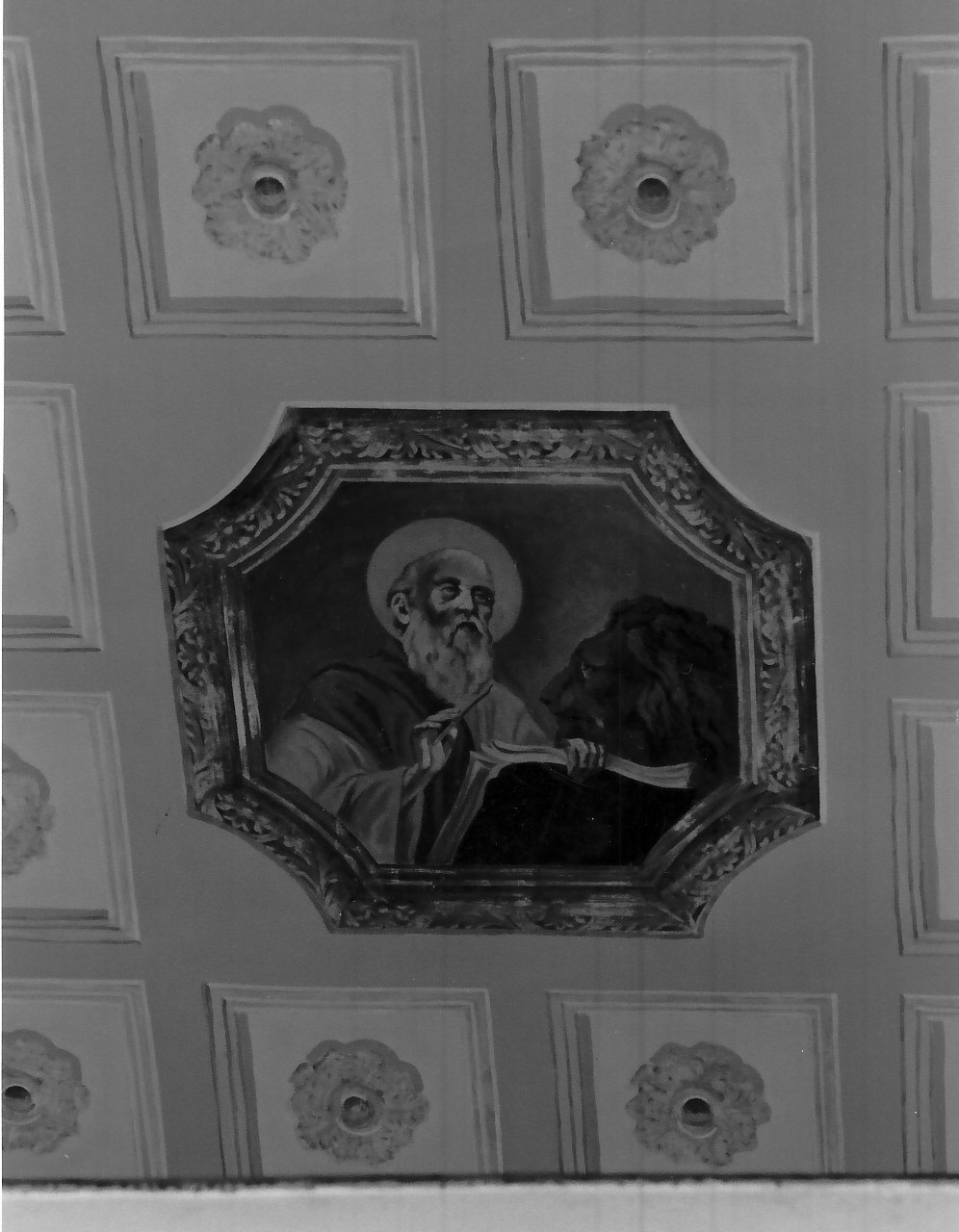 San Marco scrive il vangelo (dipinto, elemento d'insieme) di Pignatari Domenico (attribuito) (inizio sec. XX)