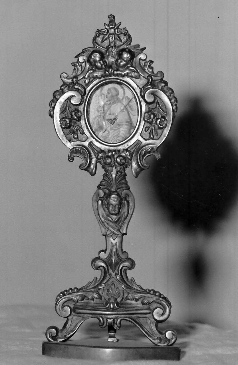 San Giovanni Evangelista beve dal calice avvelenato (reliquiario - a ostensorio, opera isolata) - bottega Italia meridionale (fine/inizio secc. XIX/ XX)