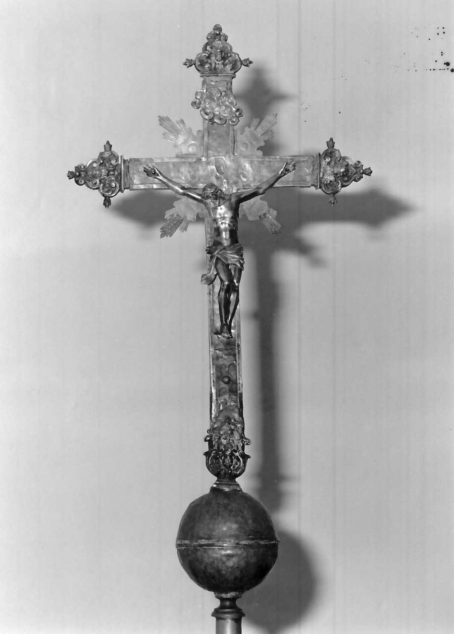 croce processionale, opera isolata - bottega Italia meridionale (sec. XVIII)
