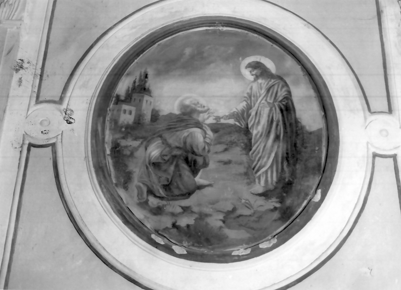 Cristo consegna le chiavi a San Pietro (dipinto, ciclo) - ambito Italia meridionale (sec. XIX)