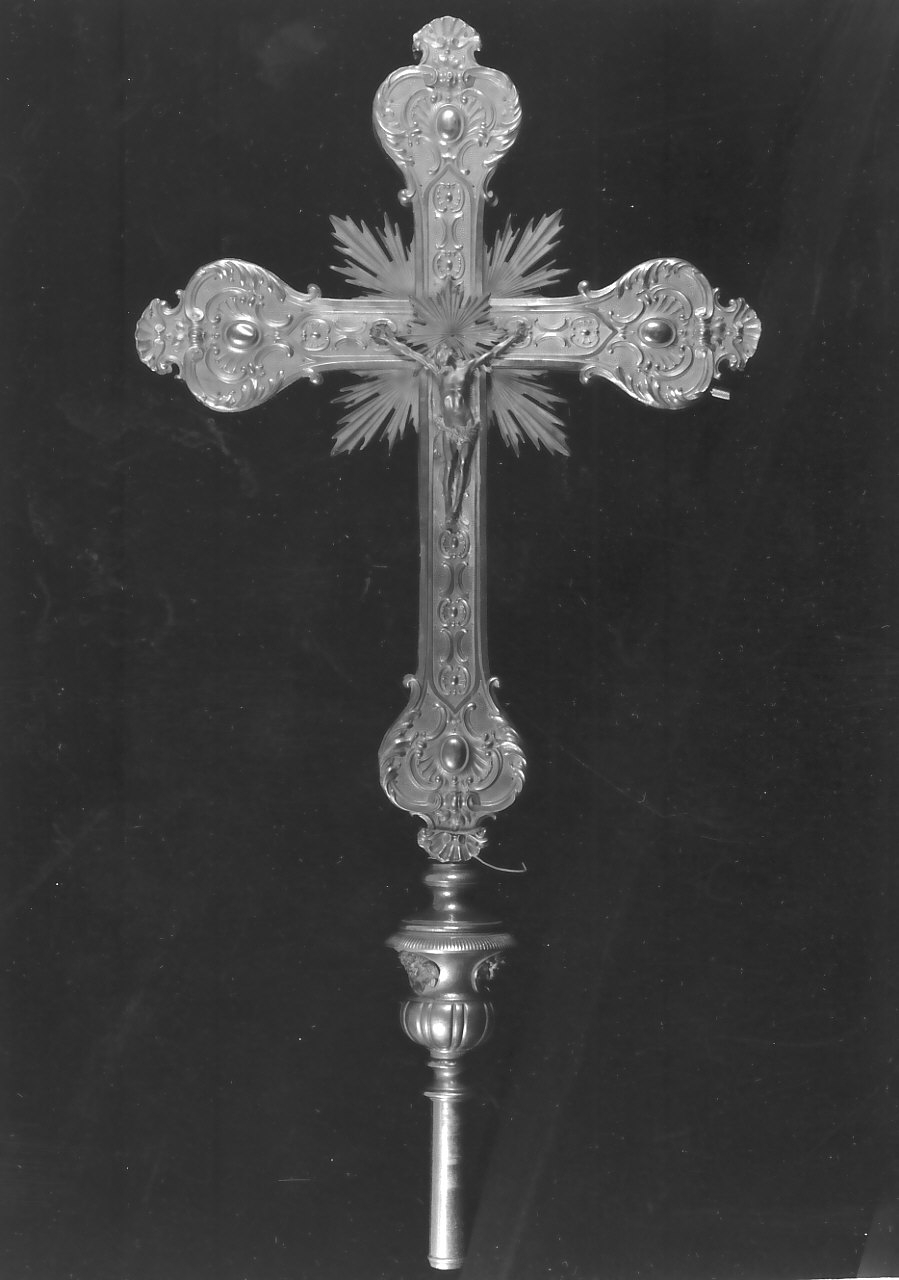 croce processionale, opera isolata - bottega Italia meridionale (inizio sec. XX)