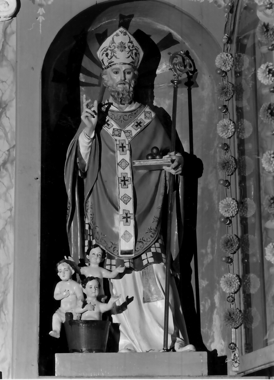 San Nicola di Bari (statua, opera isolata) - bottega Italia meridionale (sec. XIX)