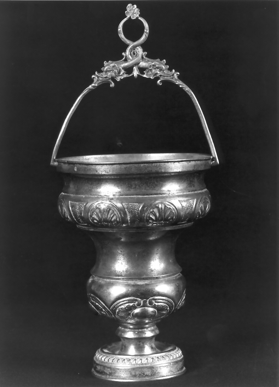 secchiello per l'acqua benedetta, opera isolata - bottega Italia meridionale (fine/inizio secc. XIX/ XX)