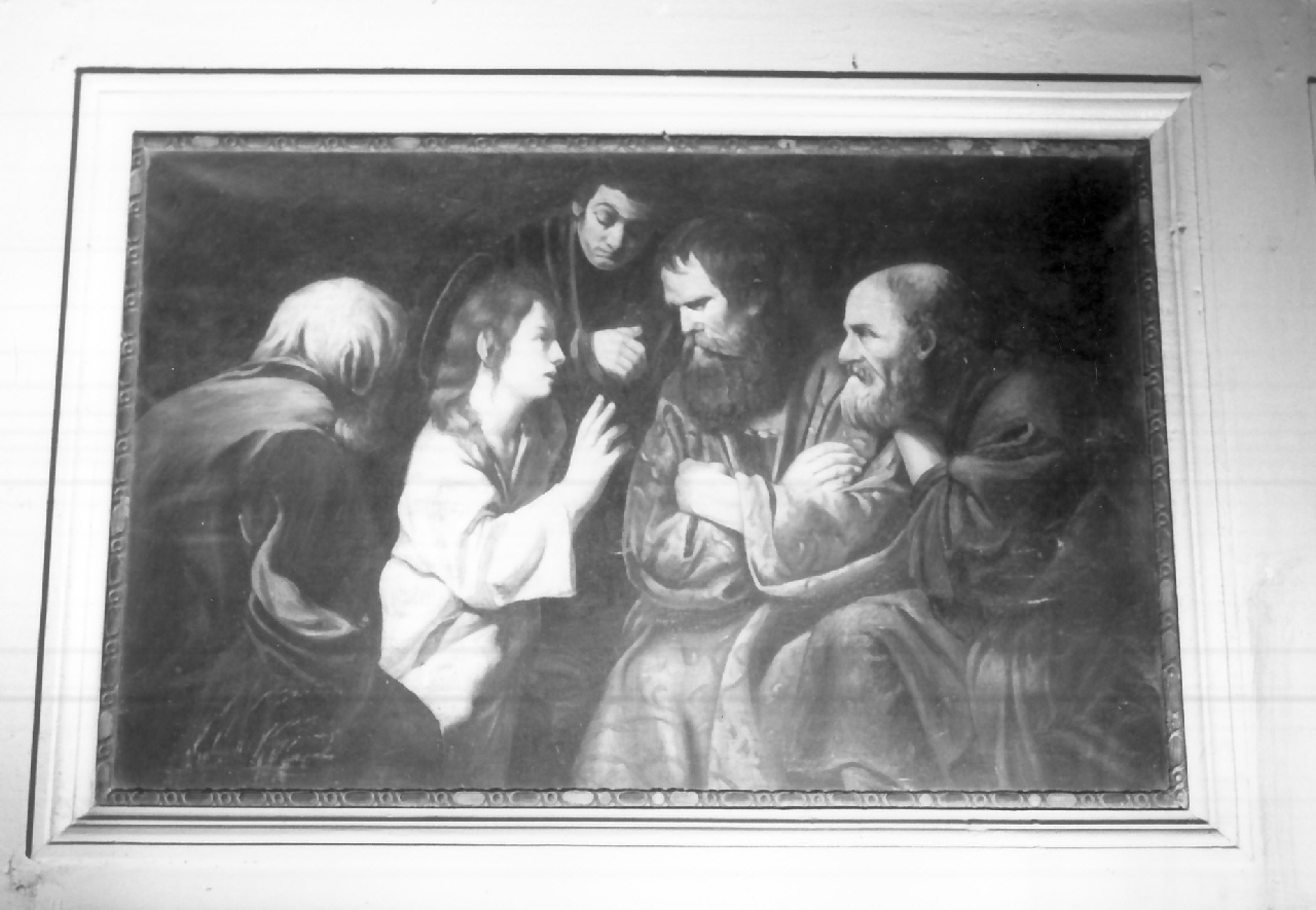 disputa di Gesù con i dottori nel tempio (dipinto, opera isolata) - ambito Italia meridionale (sec. XIX)