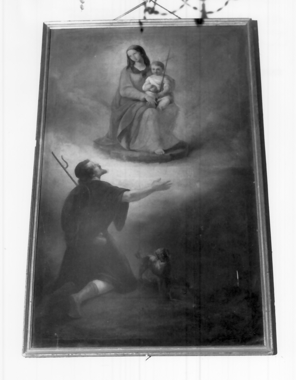 Madonna con bambino e San Rocco (dipinto, opera isolata) di Zimatore Carmelo (fine/inizio secc. XIX/ XX)