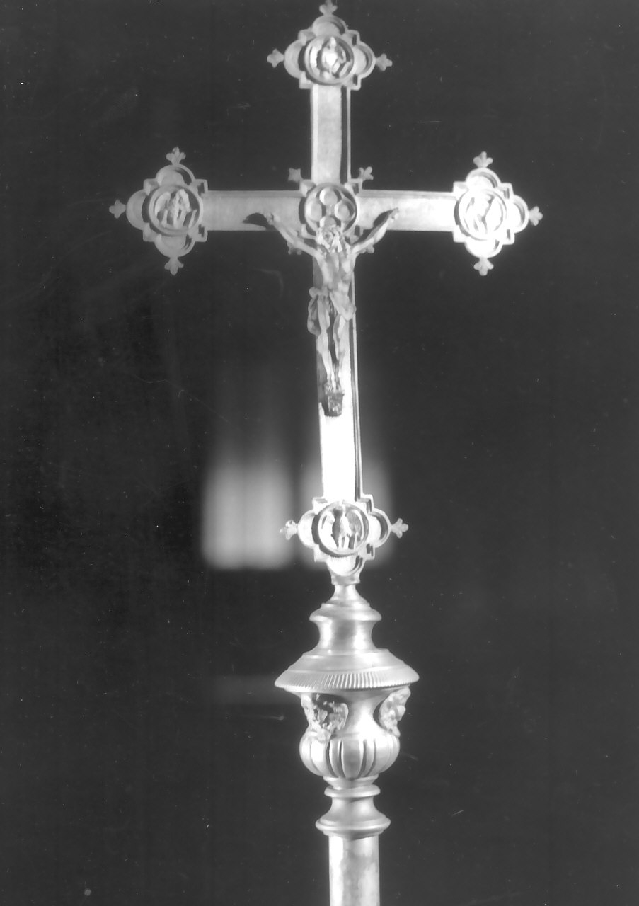 croce processionale, opera isolata - bottega Italia meridionale (fine/inizio secc. XVIII/ XIX)