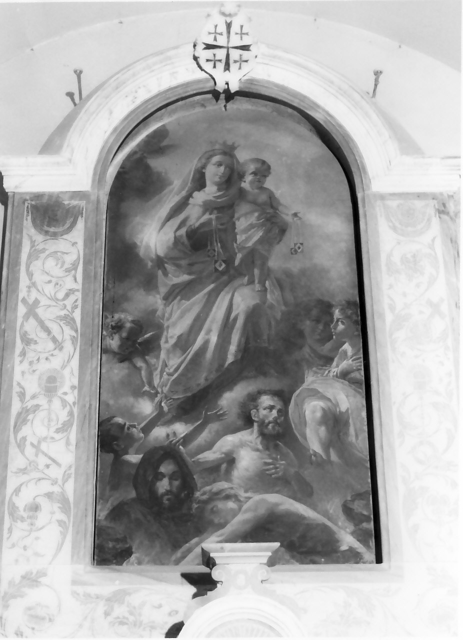 Madonna del Carmelo intercede per le anime del purgatorio (dipinto, opera isolata) di Zimatore Carmelo (fine/inizio secc. XIX/ XX)