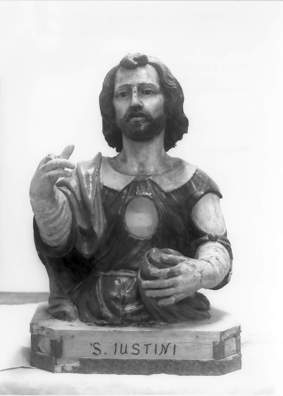 San Giustino (reliquiario - a busto, opera isolata) - bottega Italia meridionale (sec. XIX)