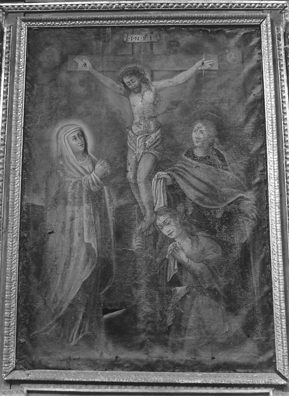 crocifissione di Cristo con la Madonna, San Giovanni Evangelista e Santa Maria Maddalena (dipinto, opera isolata) - ambito calabrese (sec. XIX)
