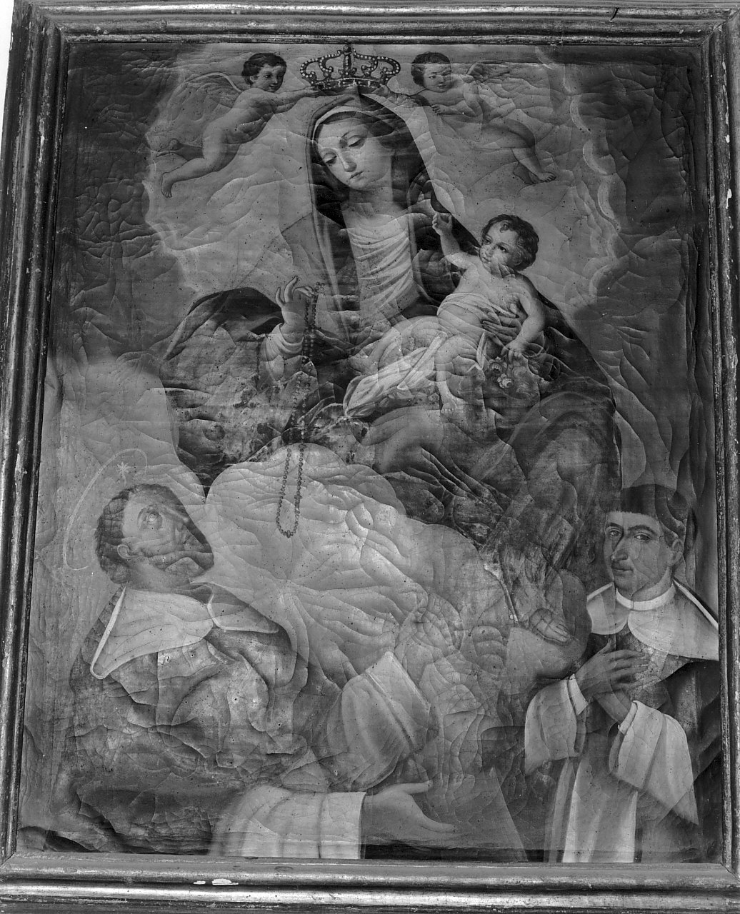Madonna del Rosario con San Domenico e devoti (dipinto, opera isolata) - ambito calabrese (sec. XIX)