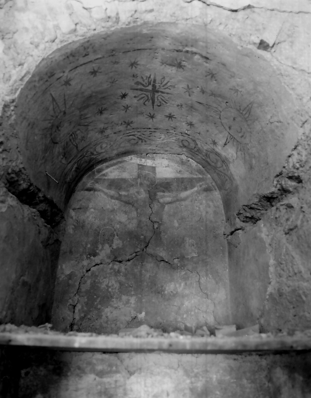 Cristo crocifisso tra Santi (dipinto, opera isolata) - ambito calabrese (fine/inizio secc. XV/ XVI)