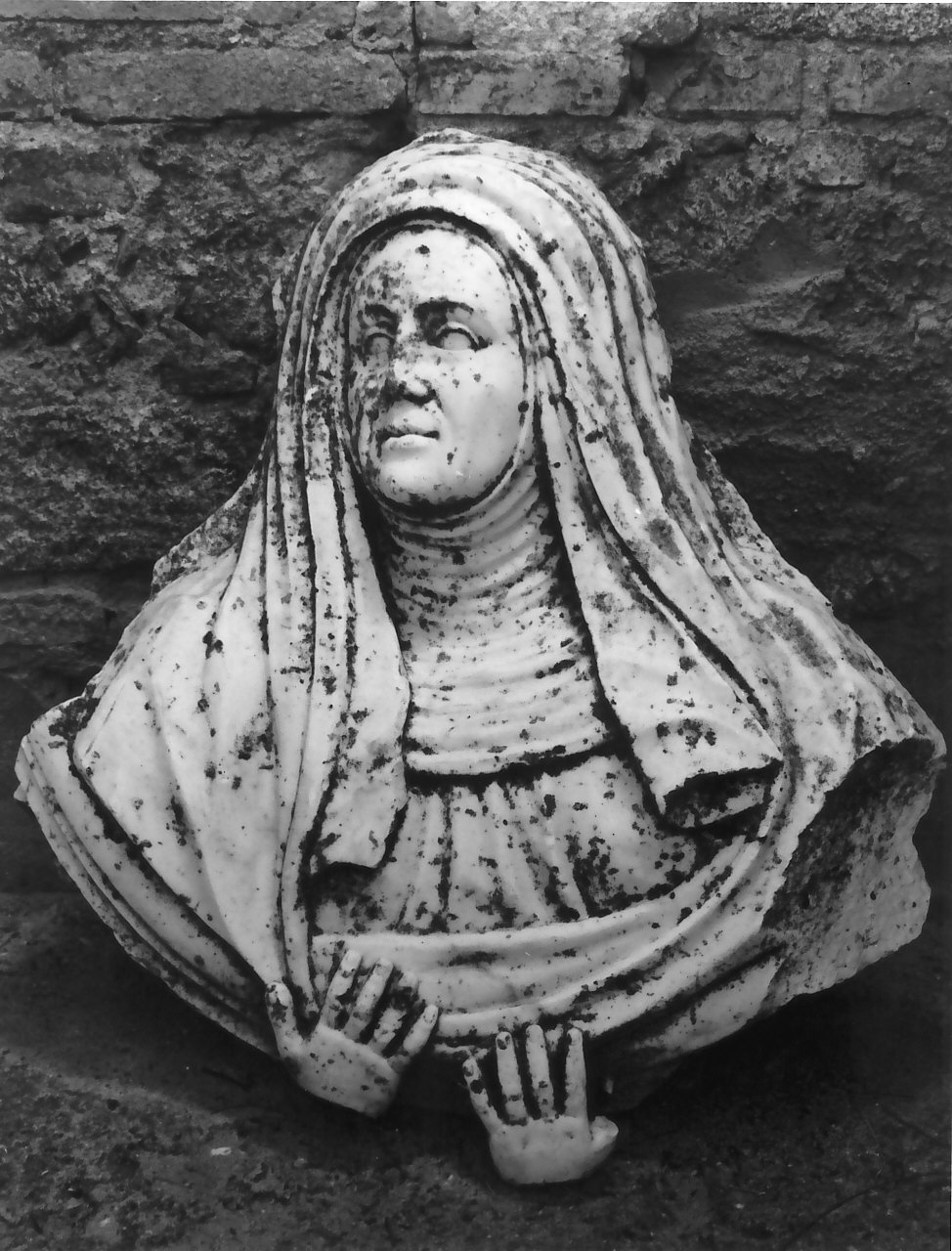 santa domenicana (scultura, frammento) - bottega napoletana (seconda metà sec. XVII)