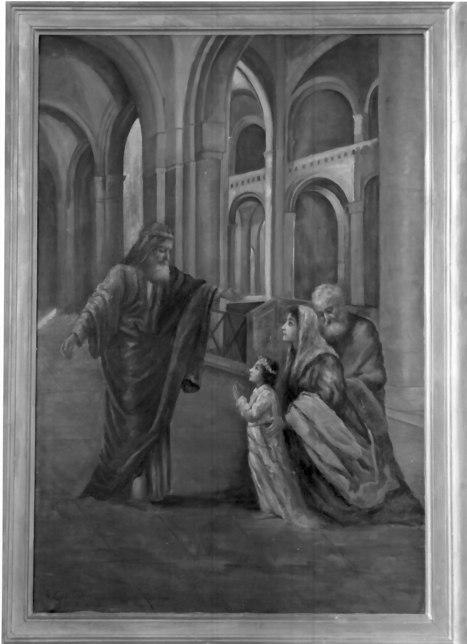 presentazione di Maria Vergine al tempio (dipinto) di Gariani R (sec. XX)