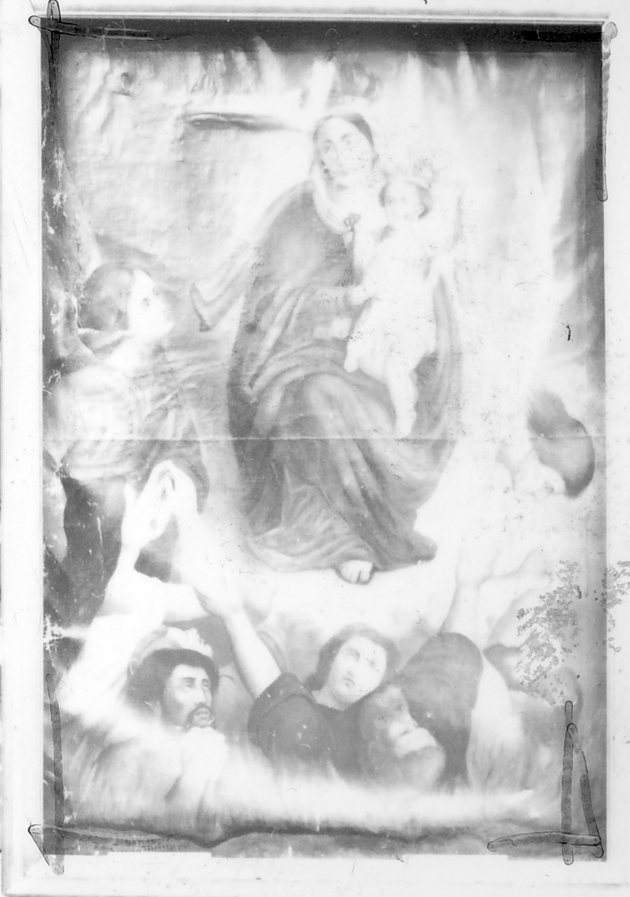 Madonna del Carmelo intercede per le anime del purgatorio (dipinto, opera isolata) - ambito calabrese (sec. XIX)