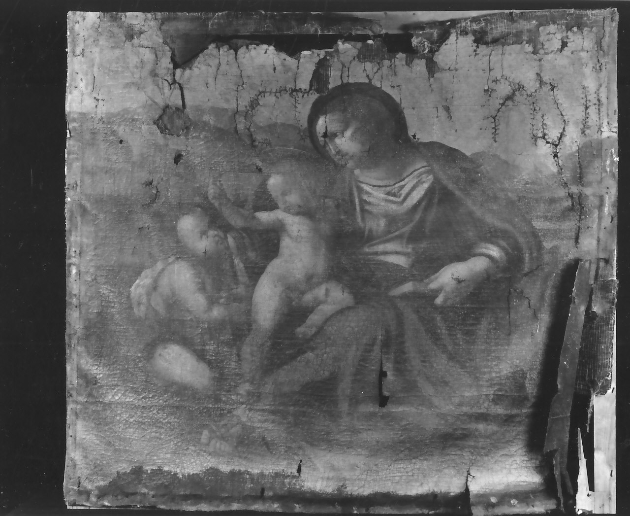 Madonna con Bambino e San Giovannino (dipinto) di Ruffo Domenico (sec. XIX)