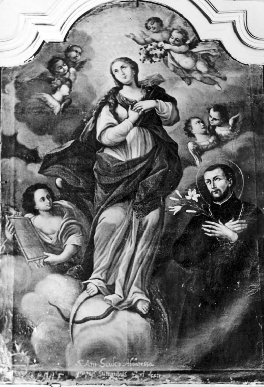 Madonna Immacolata e Santi (dipinto, opera isolata) di Alei Vitaliano (sec. XVIII)