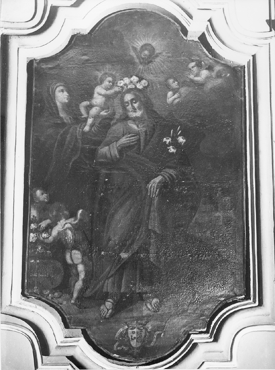 incoronazione di San Giuseppe (dipinto, opera isolata) di Basile Domenico (sec. XVIII)