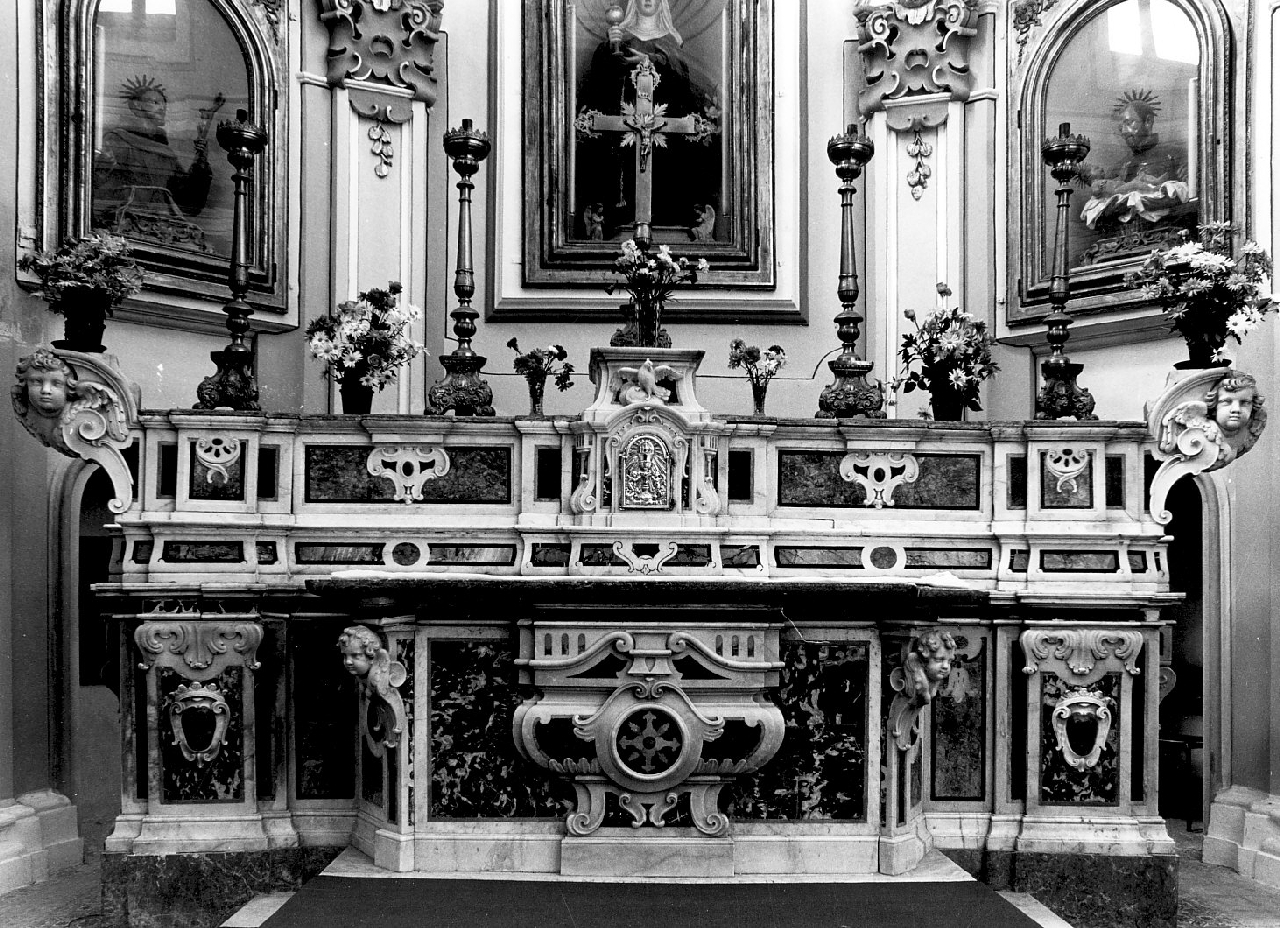 altare maggiore, complesso decorativo - bottega Italia meridionale (seconda metà sec. XVIII)