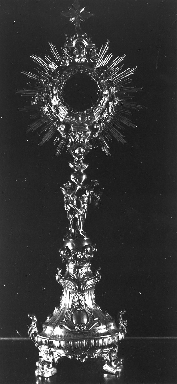 ostensorio - a raggiera, opera isolata - bottega napoletana (fine sec. XIX)