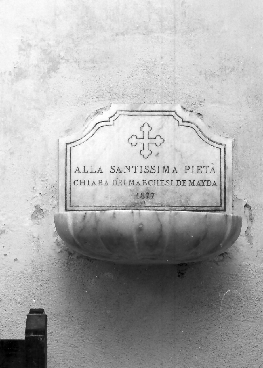 acquasantiera da parete, opera isolata - bottega calabrese (sec. XIX)