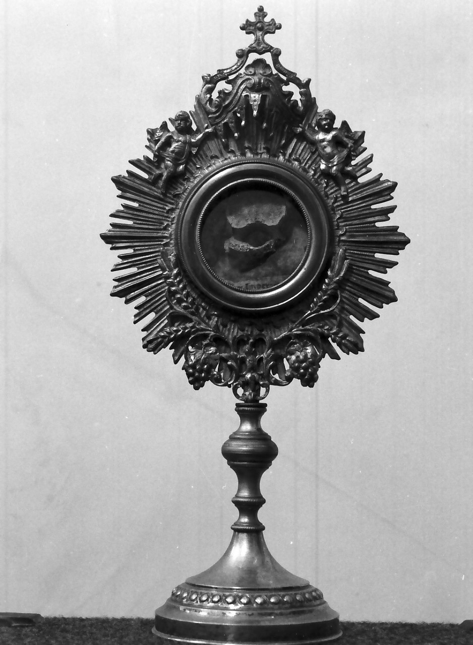 reliquiario-ostensorio, opera isolata - bottega Italia meridionale (fine sec. XIX)