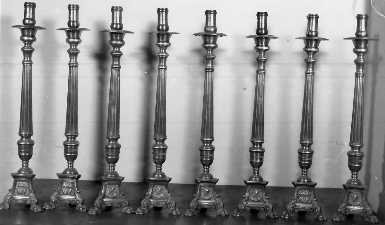 candelabro, serie - bottega calabrese (inizio sec. XX)