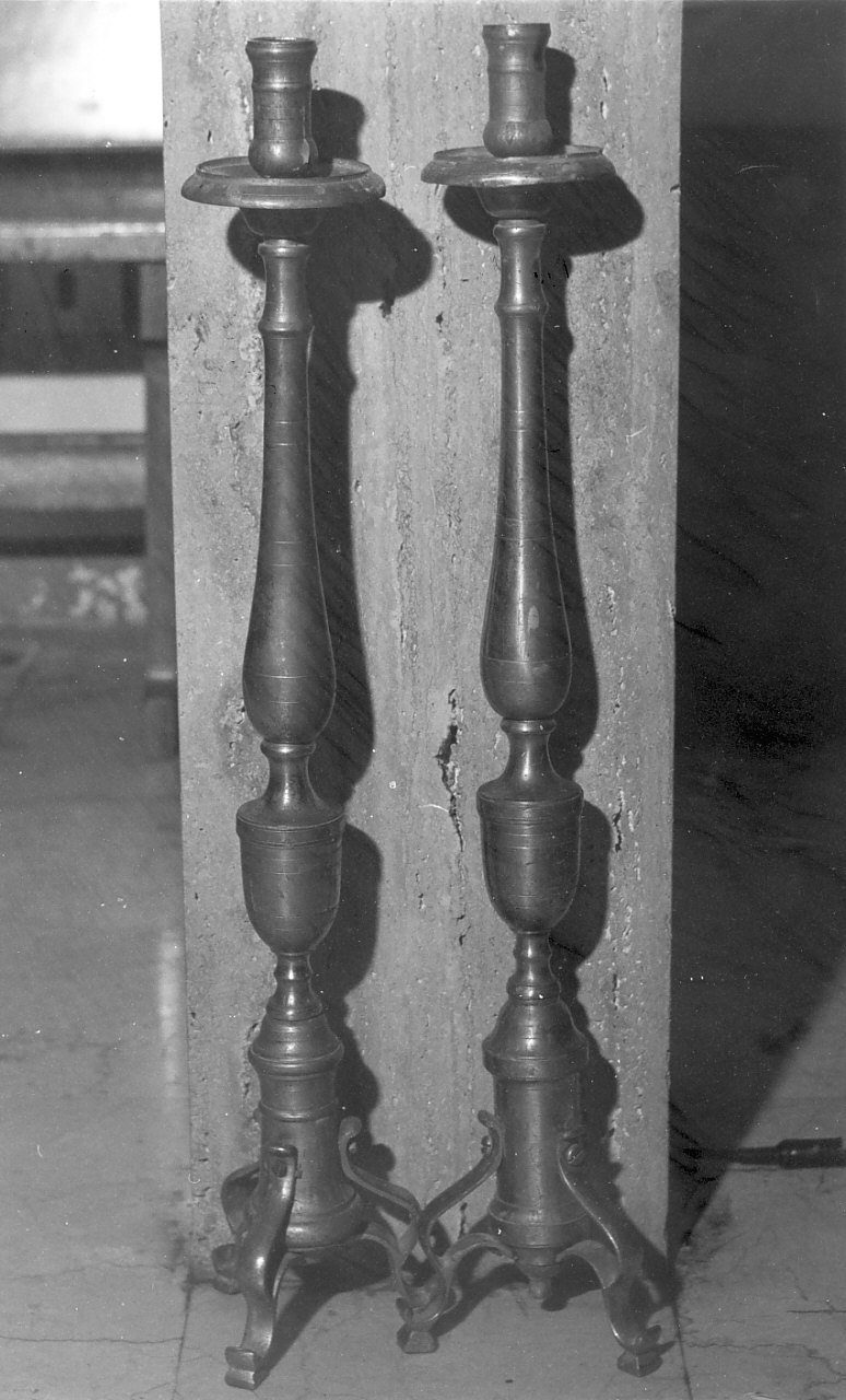 candeliere d'altare, serie - bottega calabrese (fine sec. XIX)