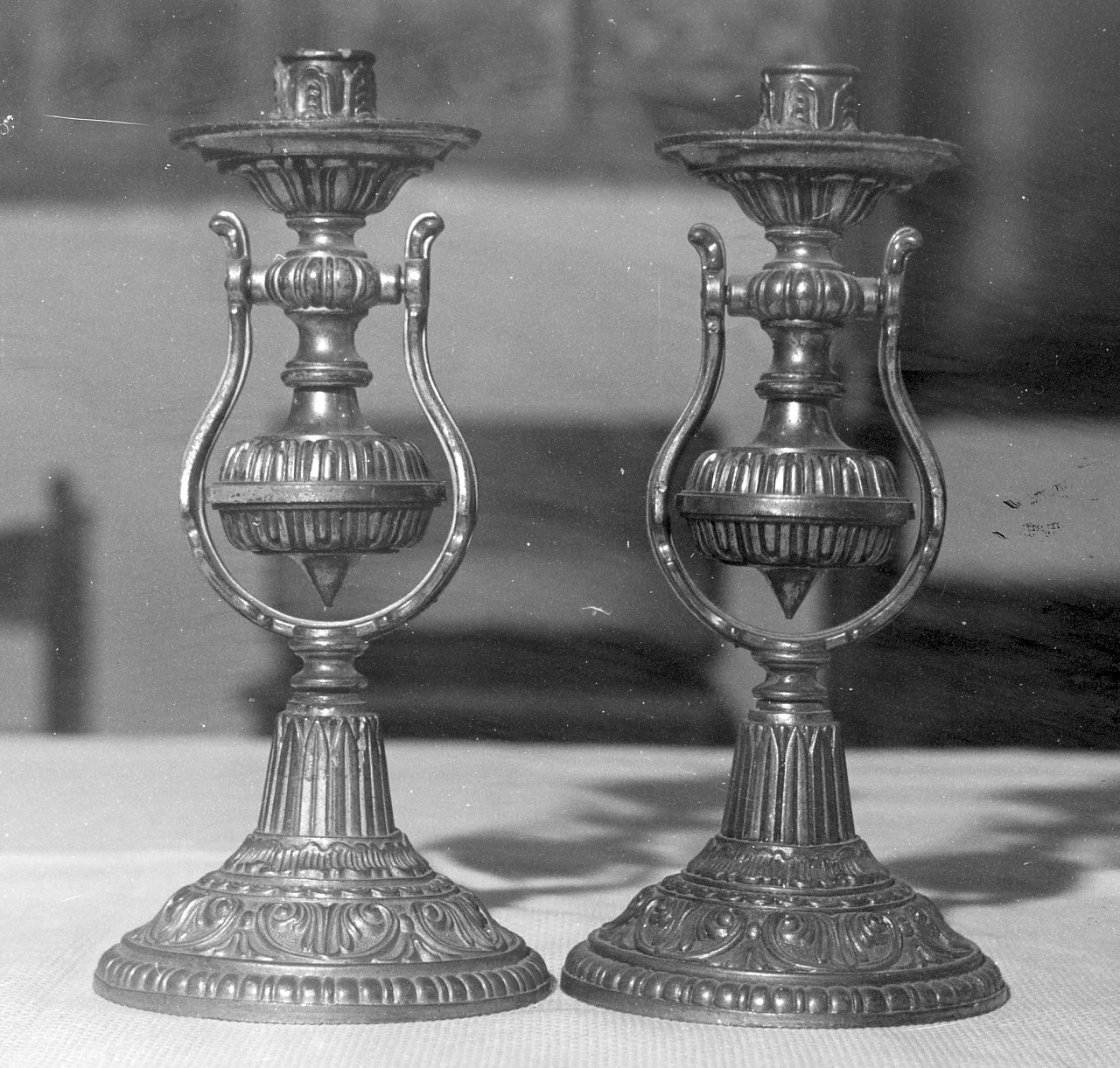 portacandele, serie - bottega calabrese (fine sec. XIX)