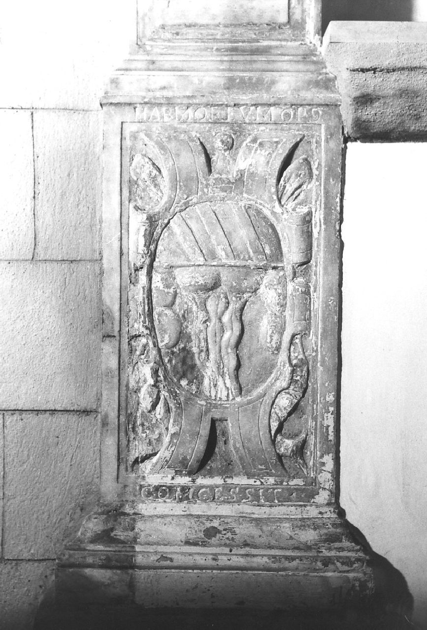 stemma gentilizio (decorazione plastica) - bottega calabrese (sec. XVII)