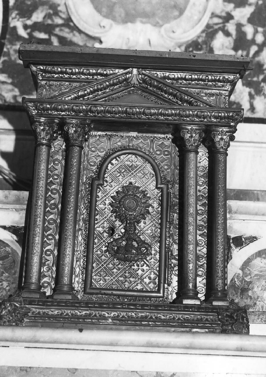 tabernacolo portatile - a frontale architettonico - bottega calabrese (fine sec. XIX)