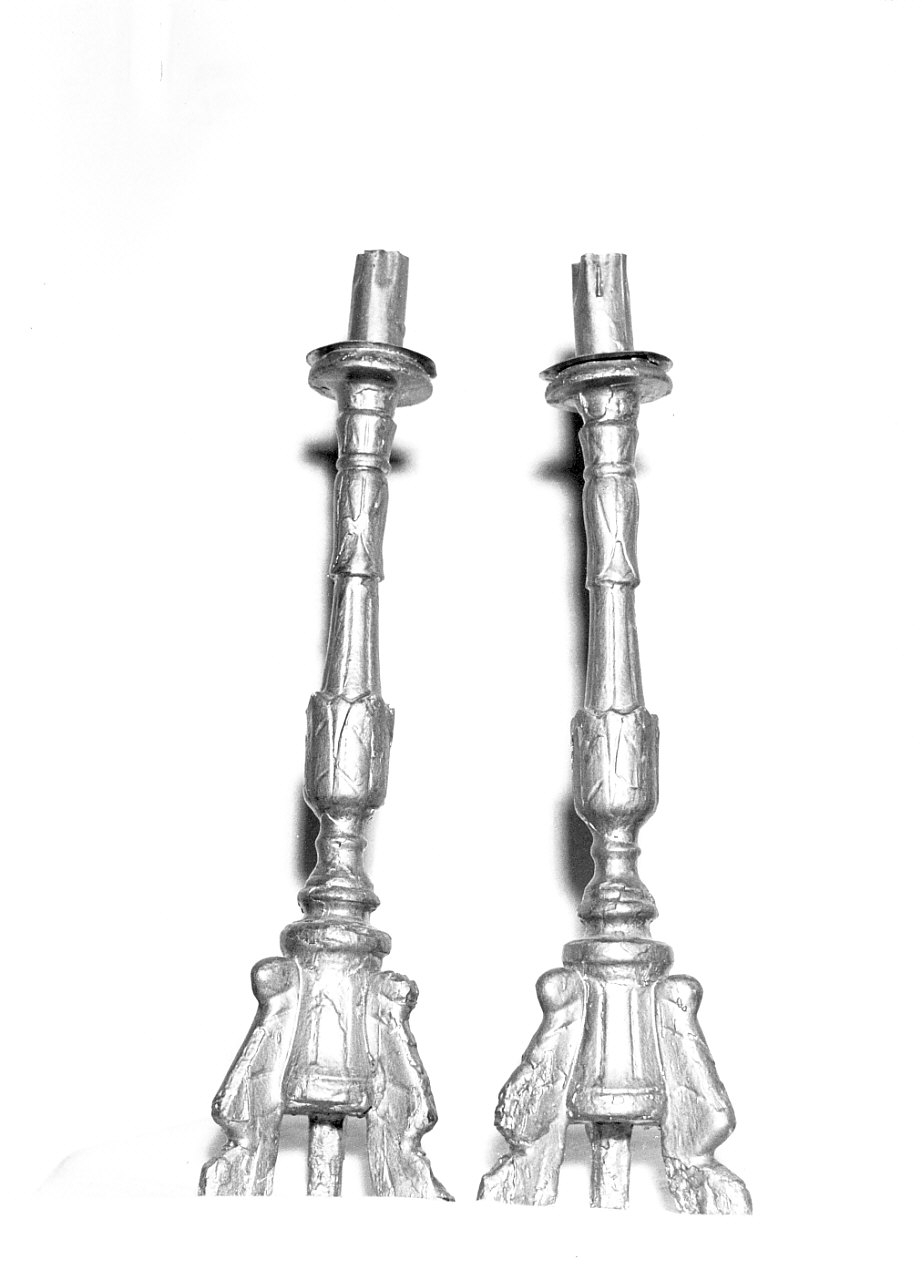 candeliere d'altare, serie - bottega calabrese (sec. XIX)