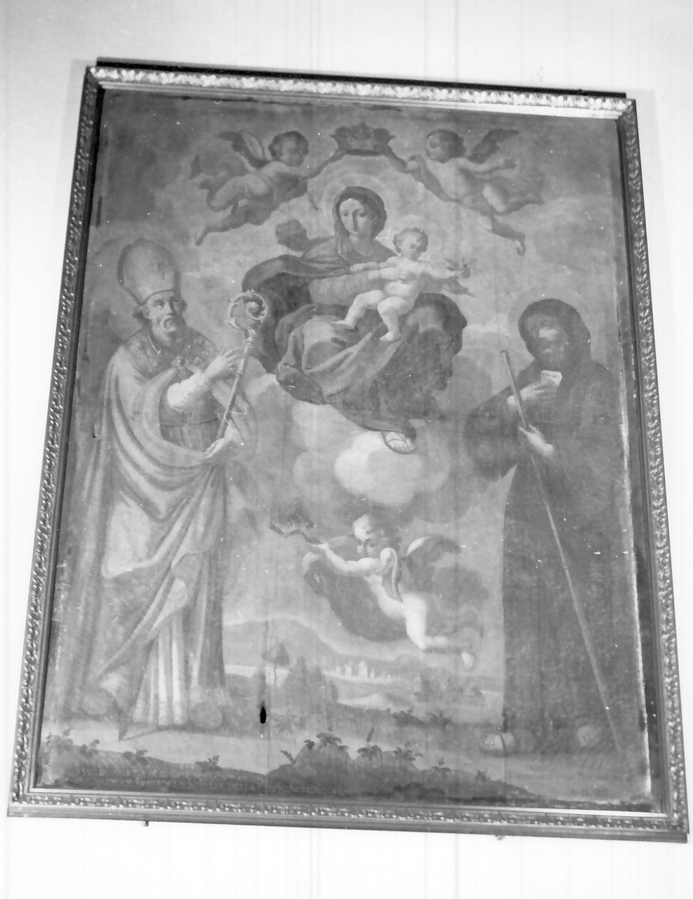 Madonna con Bambino tra San Biagio e San Francesco di Paola (dipinto, opera isolata) - ambito calabrese (sec. XIX)