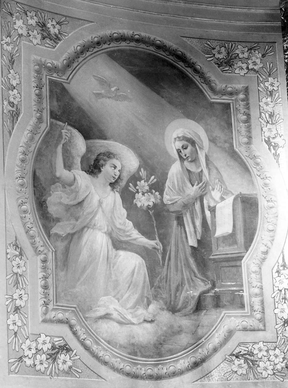 Annunciazione (dipinto, elemento d'insieme) di Grillo Domenico (fine sec. XIX)