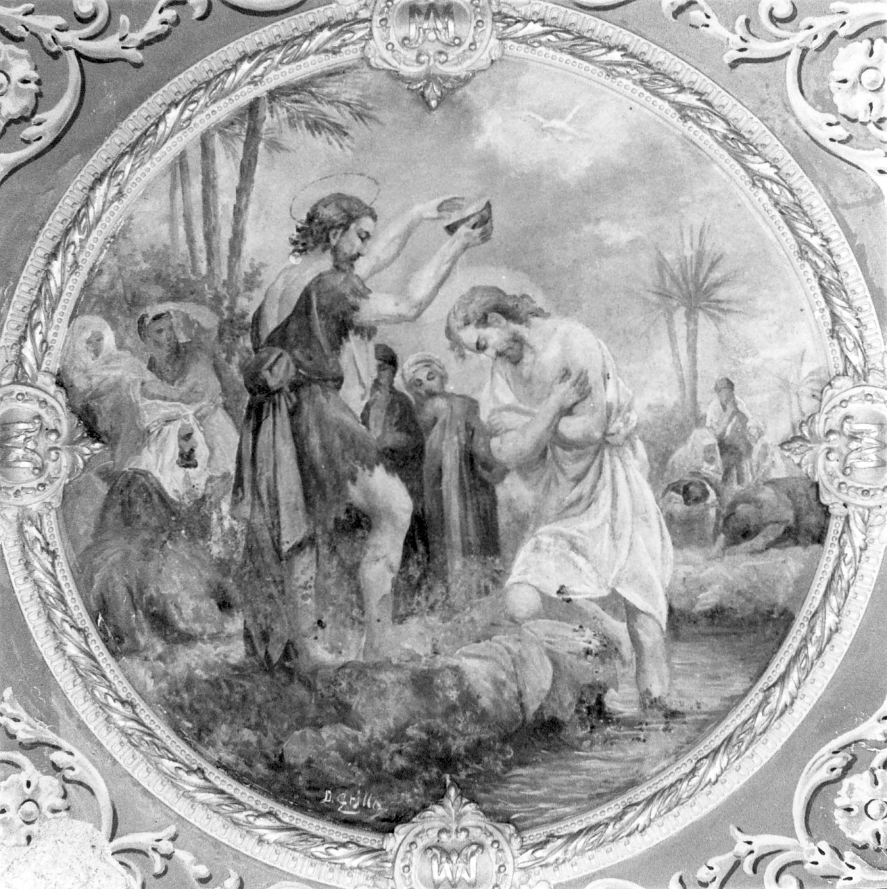 battesimo di Cristo (dipinto, elemento d'insieme) di Grillo Domenico (fine sec. XIX)