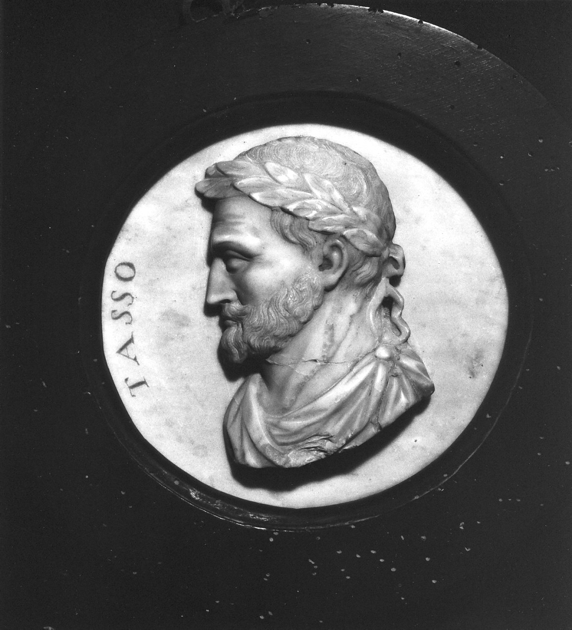 Torquato Tasso, ritratto d'uomo (medaglione, opera isolata) - bottega Italia meridionale (sec. XIX)