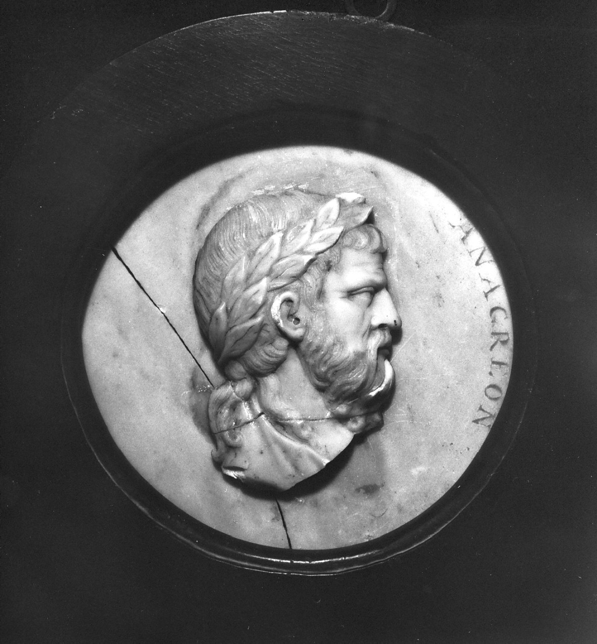 Anacreonte, ritratto d'uomo (medaglione, opera isolata) - bottega Italia meridionale (sec. XIX)