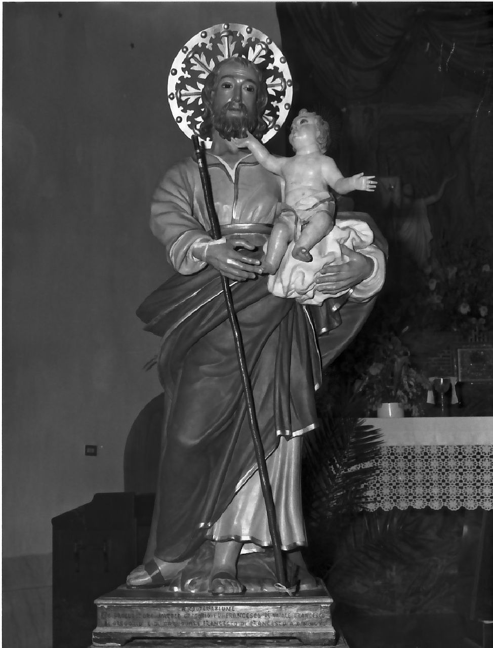 San Giuseppe, San Giuseppe e Gesù Bambino (statua, opera isolata) - bottega Italia meridionale (sec. XVIII, sec. XIX)
