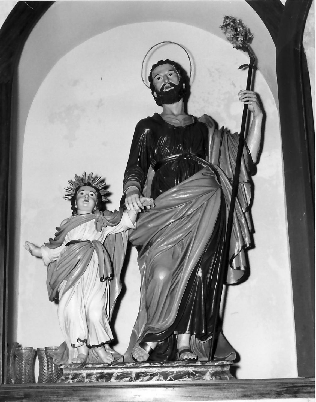 San Giuseppe e Gesù Bambino (statua, opera isolata) - bottega Italia meridionale (sec. XIX)