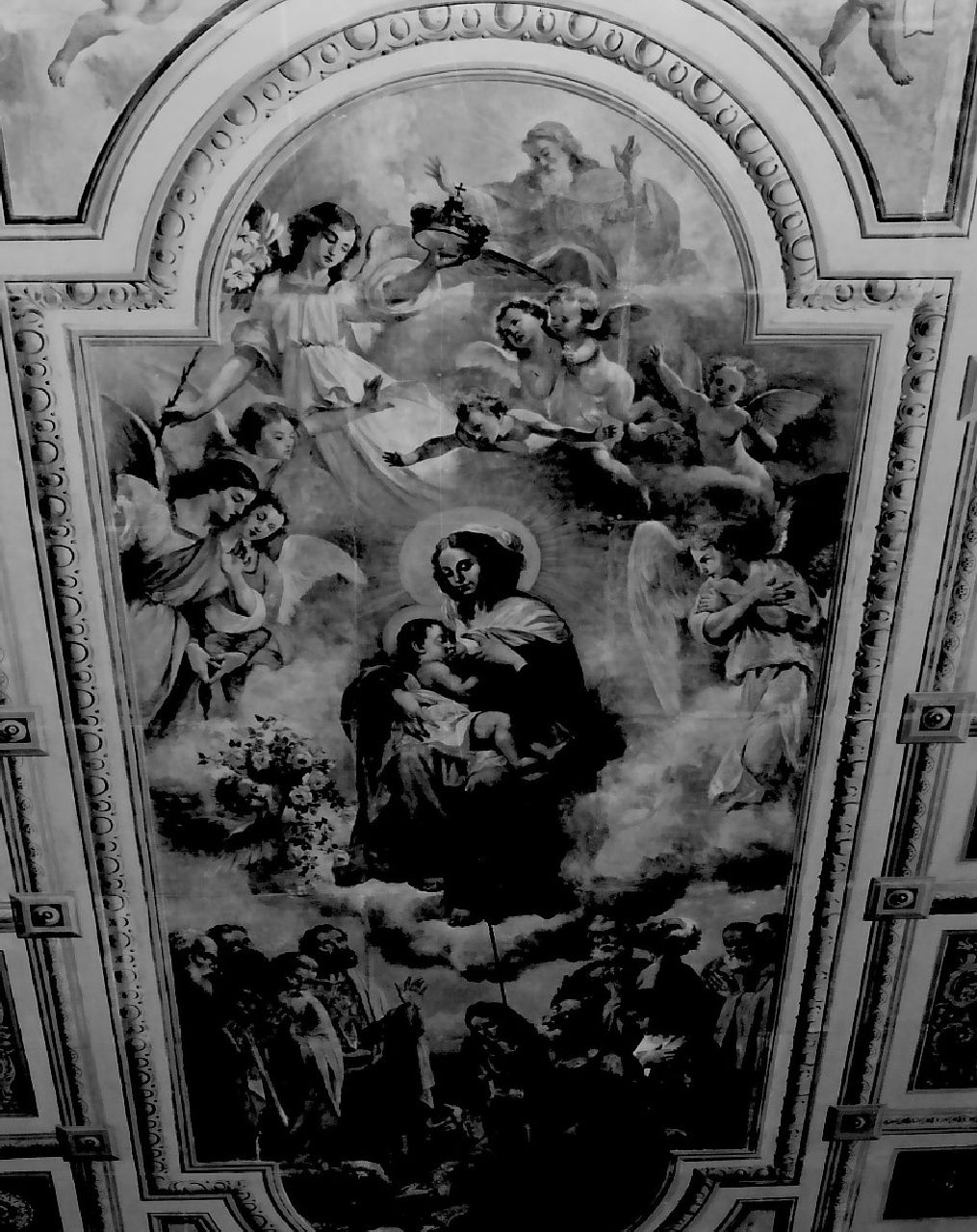 Madonna in gloria (dipinto, complesso decorativo) di Grillo Diego Antonio (sec. XIX)